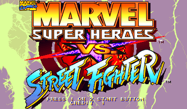 Marvel Super Heroes Vs. Street Fighter (Asia 970620) Title Screen